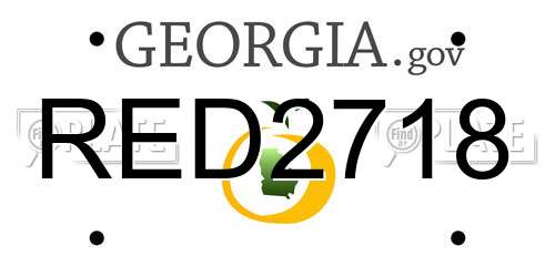 RED2718 Georgia License Plate