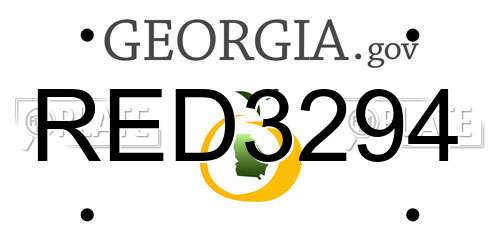 RED3294 Georgia License Plate