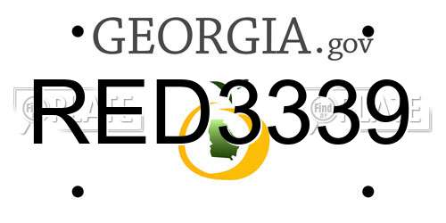 RED3339 Georgia License Plate