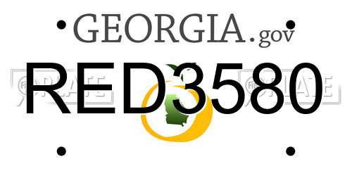 RED3580 Georgia License Plate