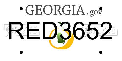 RED3652 Georgia License Plate