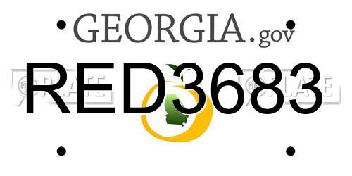 RED3683 Georgia License Plate