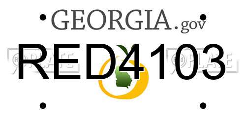 RED4103 Georgia License Plate