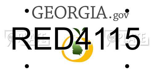 RED4115 Georgia License Plate