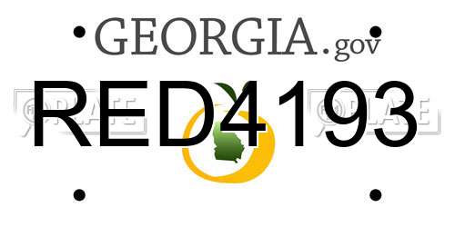 RED4193 Georgia License Plate