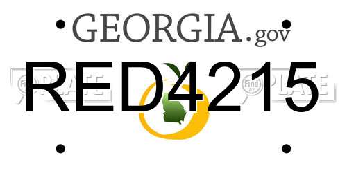 RED4215 Georgia License Plate