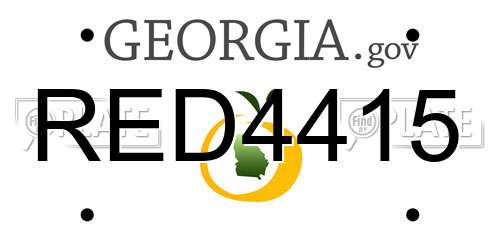 RED4415 Georgia License Plate