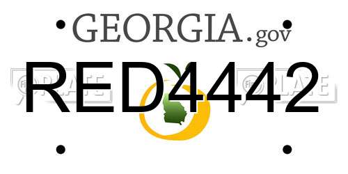 RED4442 Georgia License Plate