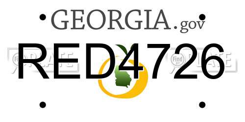 RED4726 Georgia License Plate
