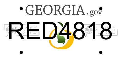 RED4818 Georgia License Plate