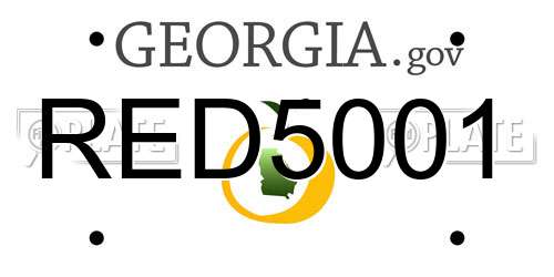 RED5001 Georgia License Plate