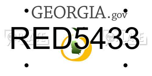 RED5433 Georgia License Plate