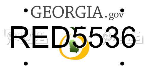 RED5536 Georgia License Plate