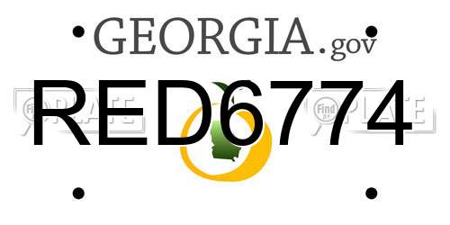 RED6774 Georgia License Plate