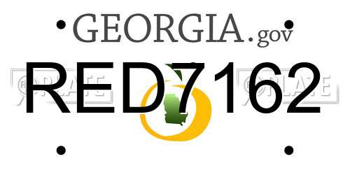 RED7162 Georgia License Plate