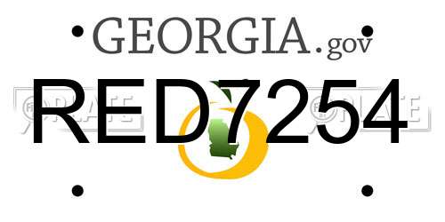 RED7254 Georgia License Plate