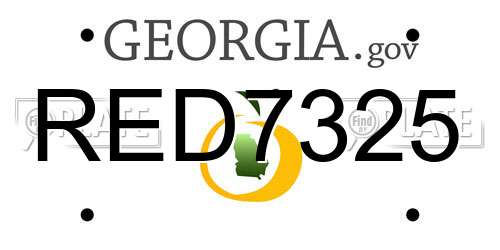 RED7325 Georgia License Plate