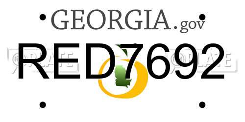 RED7692 Georgia License Plate