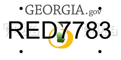 RED7783 Georgia License Plate