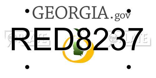 RED8237 Georgia License Plate
