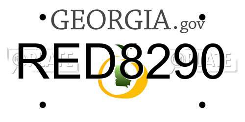 RED8290 Georgia License Plate