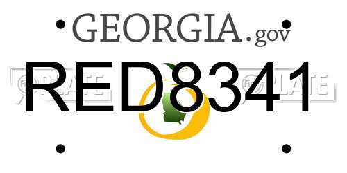 RED8341 Georgia License Plate