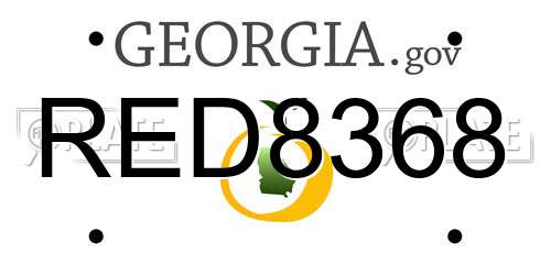 RED8368 Georgia License Plate