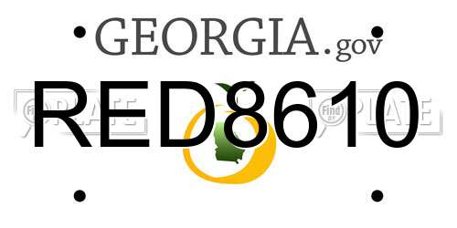 RED8610 Georgia License Plate