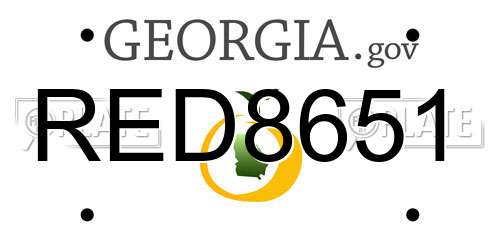 RED8651 Georgia License Plate