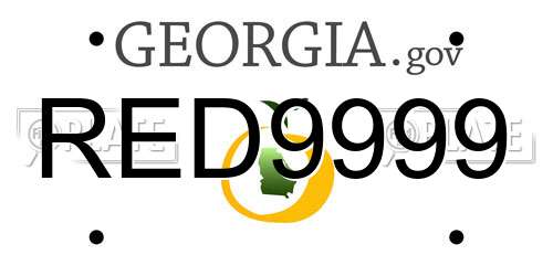 RED9999 Georgia License Plate