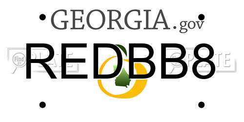 REDBB8 Georgia License Plate