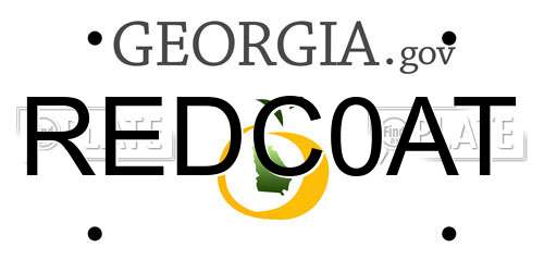 REDC0AT Georgia License Plate