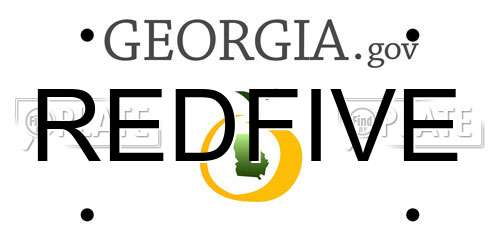 REDFIVE Georgia License Plate