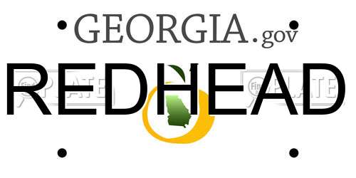 REDHEAD Georgia License Plate