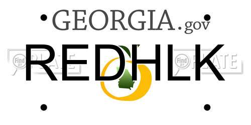 REDHLK Georgia License Plate