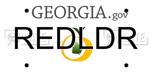 REDLDR Georgia License Plate