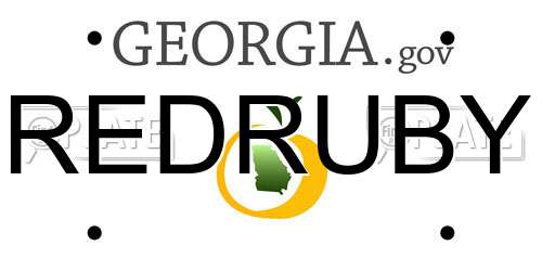 REDRUBY Georgia License Plate
