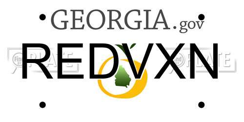 REDVXN Georgia License Plate