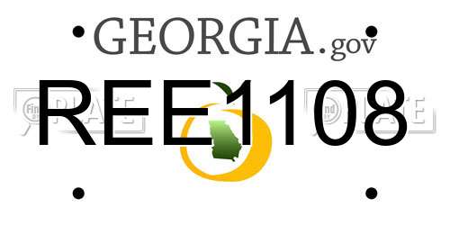 REE1108 Georgia License Plate