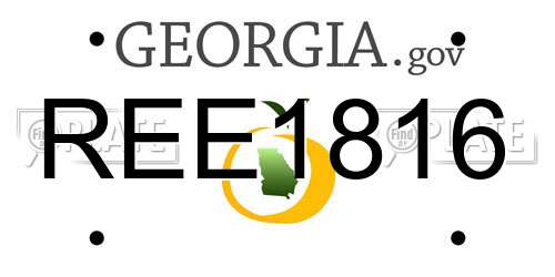 REE1816 Georgia License Plate