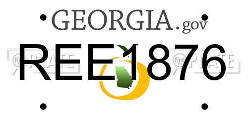 REE1876 Georgia License Plate