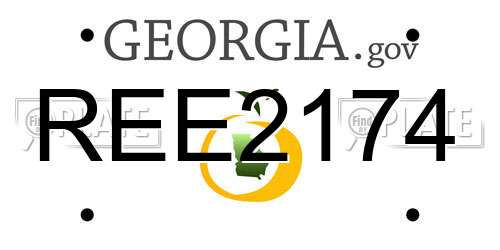 REE2174 Georgia License Plate