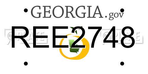 REE2748 Georgia License Plate