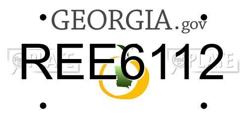 REE6112 Georgia License Plate
