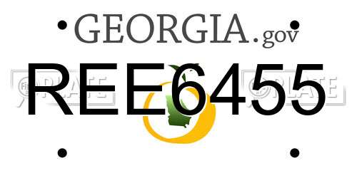 REE6455 Georgia License Plate