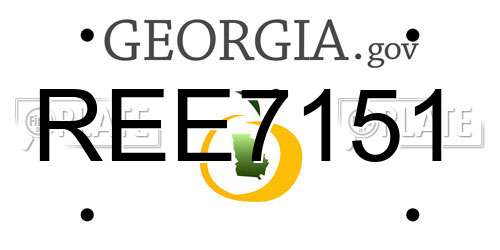 REE7151 Georgia License Plate