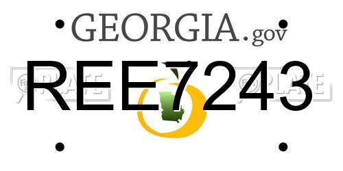 REE7243 Georgia License Plate