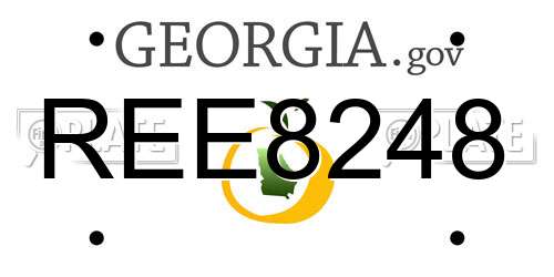 REE8248 Georgia License Plate