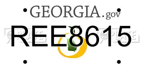 REE8615 Georgia License Plate