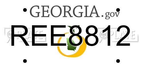 REE8812 Georgia License Plate